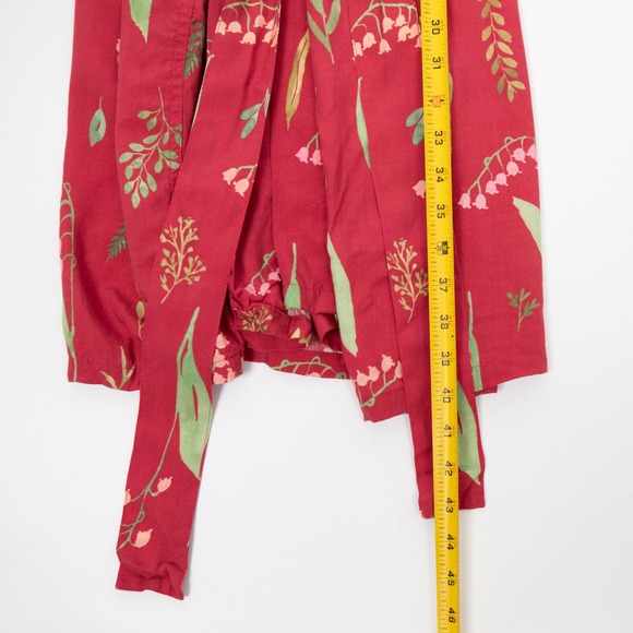 Uncommon Goods Floral Kimono Duster Open‎ Front Lightweight Red M/L - Picture 10 of 11